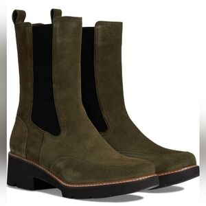 Suede Leather Domino Mid Shaft Boots